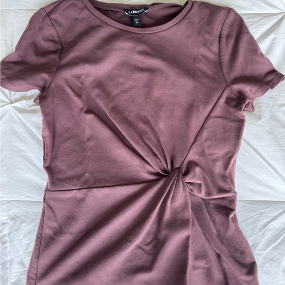 Express Mauve Short Sleeve Twist Top - Picture 1 of 4